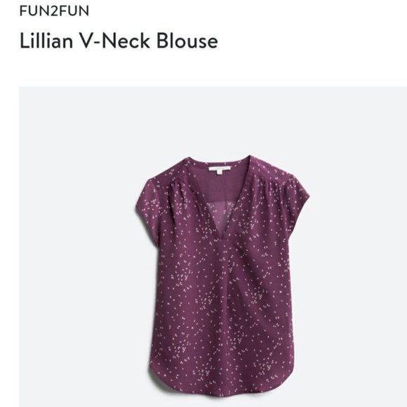 fun 2 fun Tops - FUN 2 FUN LILLIAN PURPLE SPECKLED BLOUSE STITCH FIX NWT